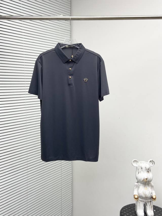 Versace 24Ss春夏新款翻领polo衫 采用原版zp一致定制纯棉珠地面料螺纹同缸定染零色差yb一样克重250G独家品质区别通货欢迎对比码数m-3Xl