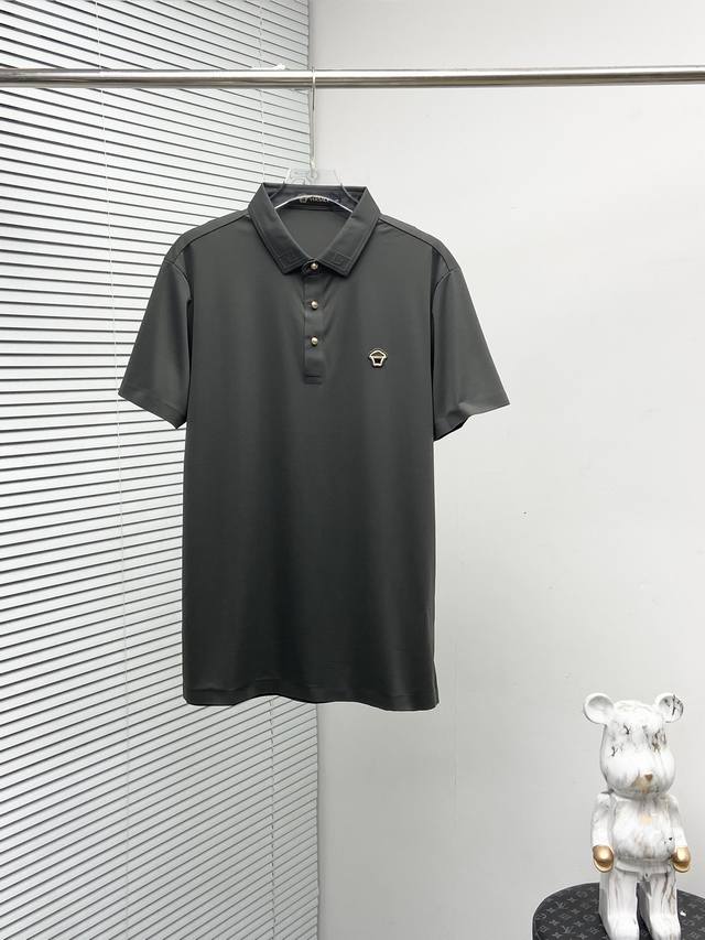 Versace 24Ss春夏新款翻领polo衫 采用原版zp一致定制纯棉珠地面料螺纹同缸定染零色差yb一样克重250G独家品质区别通货欢迎对比码数m-3Xl