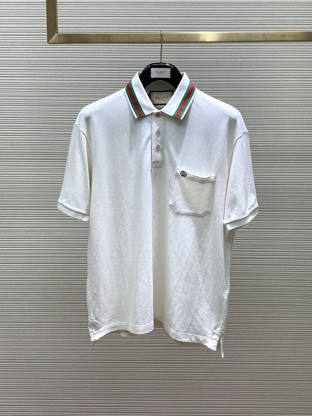 Gucci 古驰 ，2024初夏新品，时尚休闲短袖polo，专柜同步有售，原单狠货，采用进口原版面料，顶级刺绣工艺字母图案logo，彰显着时尚的魅力，独特设计，