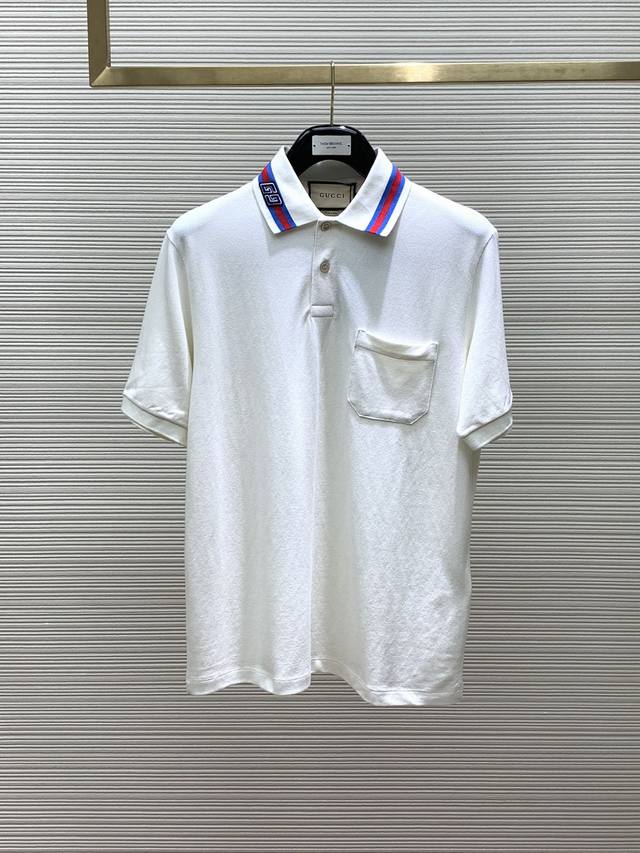 Gucci 古驰 ，2024初夏新品，时尚休闲短袖polo，专柜同步有售，原单狠货，采用进口原版面料，顶级刺绣工艺字母图案logo，彰显着时尚的魅力，独特设计，