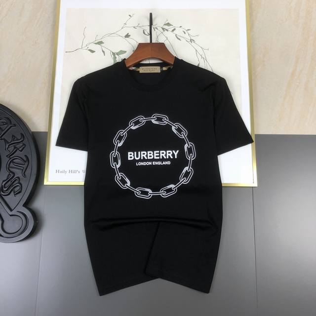 Burberry巴宝莉 2024夏季男士长袖t恤最新系列，简约logo元素长袖t恤。定制玉蚕丝面料手感柔软舒适带有弹力，简约大气，上身效果超赞，大货已出，码数：