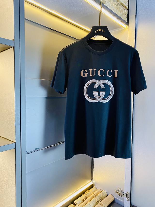 穿240斤 胖子福音 情侣款 码数：M-6Xl 古奇gucci 原单品质 2024最新款 男装短袖t恤 衣服 精选专柜订制顶级丝光棉进口面料 所有细节做工完美1