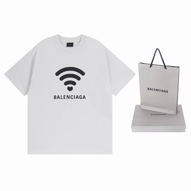 细节图 顶级版本.官网品质 Balenci*Ga 巴黎.2024限定款.520限定wi-Fi 走秀款印花短袖t恤.砖柜同步.第一时间正品研制，欢印对比！面料采用