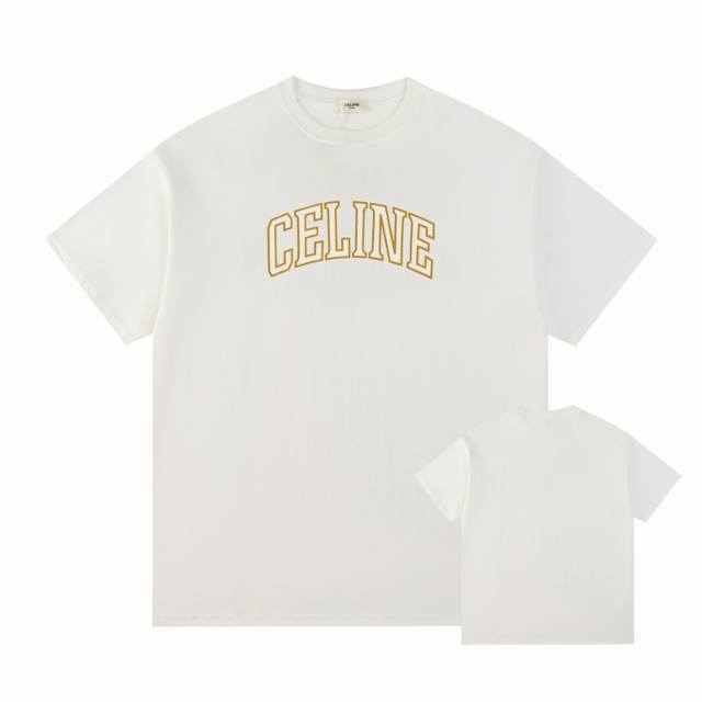 Celine 赛琳ce 裂纹印花短袖t 采用60支丝光双股1*1索罗纳罗纹270G面料，胸前采用裂纹胶浆印花而成，面料经过浇洗，手感质感更佳，不易变形，不易缩水