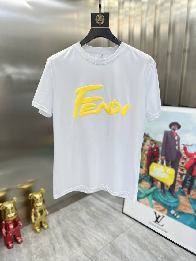 Fendi 芬迪 2024春夏新品 三标齐全 圆领短袖t恤 好货不用过多介绍 看细节 专柜码数：M-4Xl 175 140建议xl