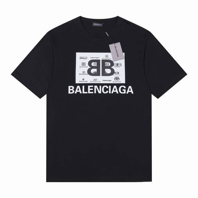 巴黎世家 Balenciaga 24S S 经典款巴黎双b 短袖t恤 完美细节处理 重磅300克面料 颜色 黑色 白色 码数 S M L Xl Xxl 五码