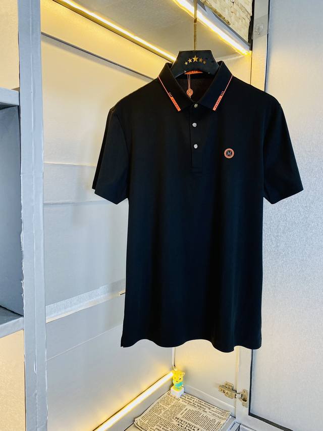 穿200斤爱马仕hermes 原单品质 2024最新款衣服 男装翻领短袖 精选专柜订制顶级进口面料 所有细节做工完美1比1复刻 还原正品百分百 原版五金 高端订