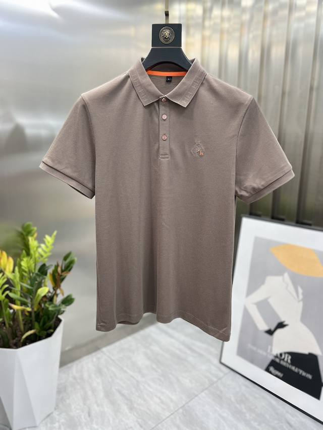 Hermes 爱马仕 2024春夏新品 三标齐全 翻领t恤短袖polo衫 好货不用过多介绍 看细节 专柜码数：M-3Xl 175 140建议l，