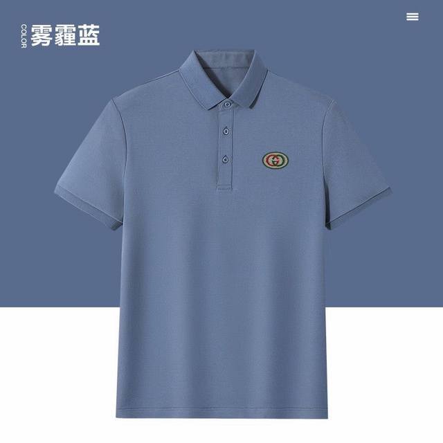 古奇 24Ss专柜同款polo 翻领短袖t恤 定制面料 质地丝光棉面料采用原厂弹力绒面亲肤面料，高弹力好伸缩，采用品牌logo标志图案，高端人士必备单品，原厂辅