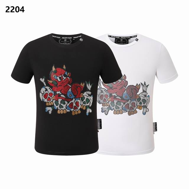 Pp 德国潮牌菲利普 普莱茵philipp Plein 春夏男士新款短袖t-Shirt， 高品质出厂 侧边大唛 完美细节 彰显高贵 品质 Color 黑色白色