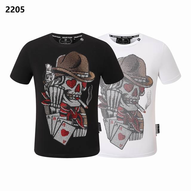 Pp 德国潮牌菲利普 普莱茵philipp Plein 春夏男士新款短袖t-Shirt， 高品质出厂 侧边大唛 完美细节 彰显高贵 品质 Color 黑色白色