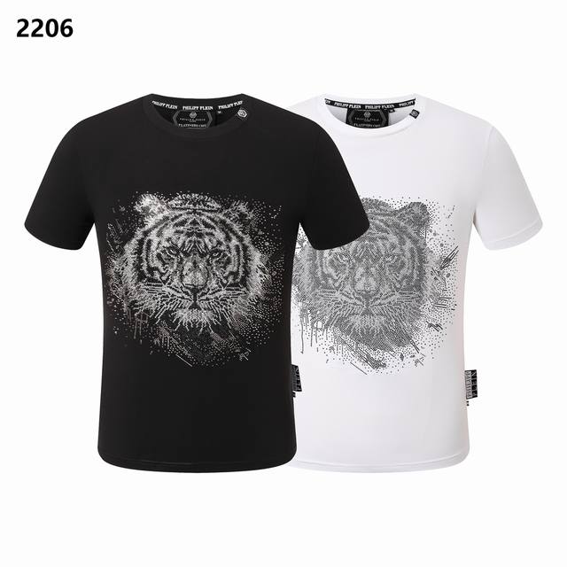 Pp 德国潮牌菲利普 普莱茵philipp Plein 春夏男士新款短袖t-Shirt， 高品质出厂 侧边大唛 完美细节 彰显高贵 品质 Color 黑色白色