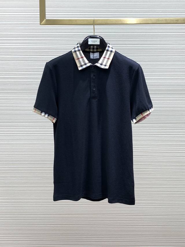 Burberry 巴宝莉，2024初夏最新品，专柜同步有售，原单狠货，时尚休闲短袖polo，进口原版面料，上身舒适透气，顶级刺绣工艺字母图案装饰logo，档次极