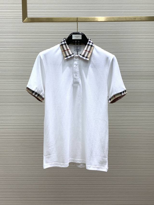 Burberry 巴宝莉，2024初夏最新品，专柜同步有售，原单狠货，时尚休闲短袖polo，进口原版面料，上身舒适透气，顶级刺绣工艺字母图案装饰logo，档次极