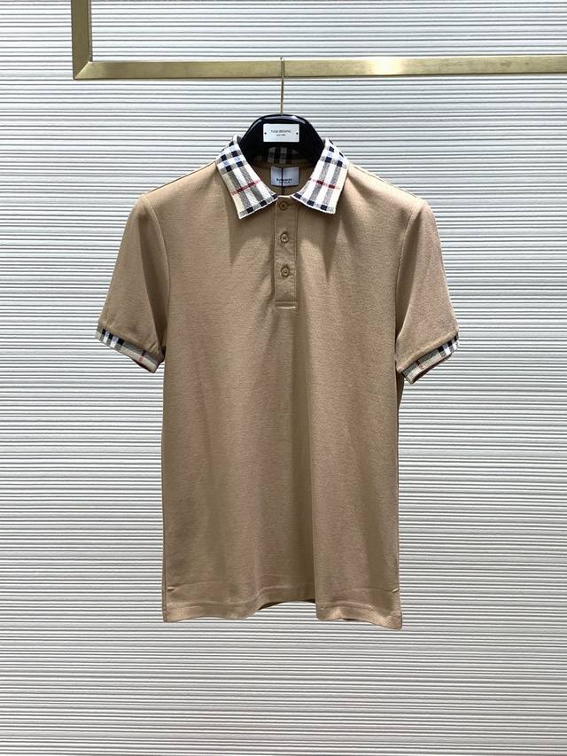 Burberry 巴宝莉，2024初夏最新品，专柜同步有售，原单狠货，时尚休闲短袖polo，进口原版面料，上身舒适透气，顶级刺绣工艺字母图案装饰logo，档次极