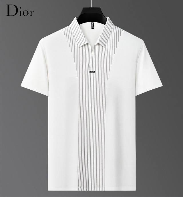 Dior 迪奥 2024春季新款专柜原单系列 高端优雅成功男士定制 顶级时尚休闲兼商务短袖翻领，精选进口原单精棉面料，原版绣花logo设计更显奢华高贵风范，上身 - 点击图像关闭