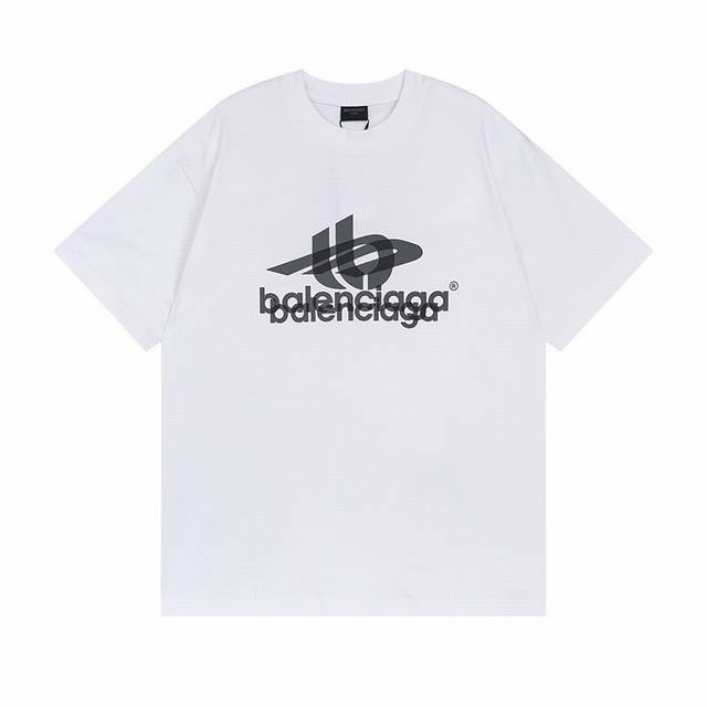 巴黎世家 Balenciaga 24S S 春夏短袖 官网同步 叠层印花logo 颜色 黑色 白色 尺码s M L Xl Xxl 五码