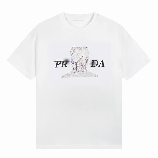 普拉达 Prada 24S S 机器图案 印花色泽非常鲜艳 春夏短袖t恤 完美细节处理 重磅300克面料 颜色 黑色 白色 码数 S M L Xl Xxl 五码 - 点击图像关闭