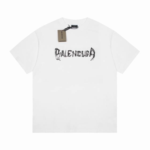 高品质 Balenciga 巴黎世家 前后创意字母t恤 标准的印花技术，纯棉柔软面料，对色定染面料，超精细平网印花工艺，潮流感十足，定染纯棉面料，Os版型，三标