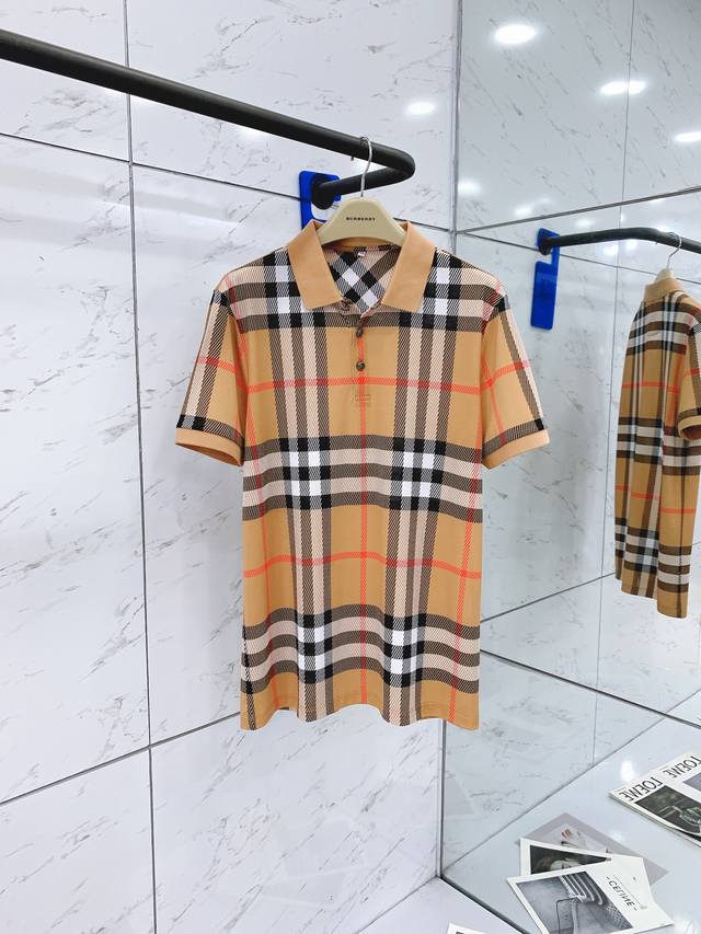 Burberry 巴宝莉 2024Ss春夏新品 Go 经典格纹商务休闲短tee，进口丝光棉活性3D数码印花工艺打造，客供五金装饰辅料，辨识度极高，色彩鲜明，上身