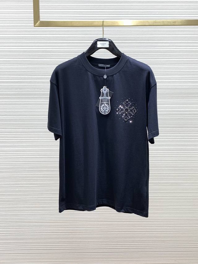 Chrome Hearts 克罗心，2024初夏新品，专柜同步有售，原单狠货，时尚休闲圆领短袖t恤，采用进口原版面料，顶级烫钻工艺字母图案logo，独特设计，专