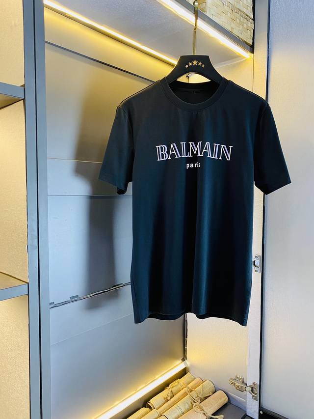 穿240斤 胖子福音 情侣款 码数：M-6Xl 巴尔曼 Balmain 原单品质 2024最新款 男装短袖t恤 衣服 精选专柜订制顶级丝光棉进口面料 所有细节做