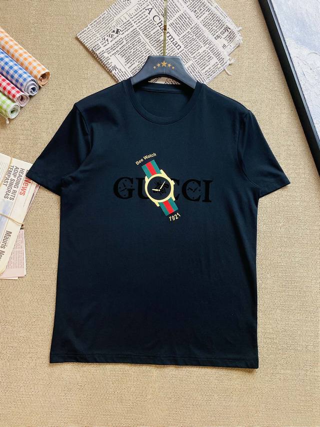 穿240斤 胖子福音 情侣款 码数：M-6Xl古奇gucci 原单品质 2024最新款 男装短袖t恤 衣服 精选专柜订制顶级丝光棉进口面料 所有细节做工完美1比