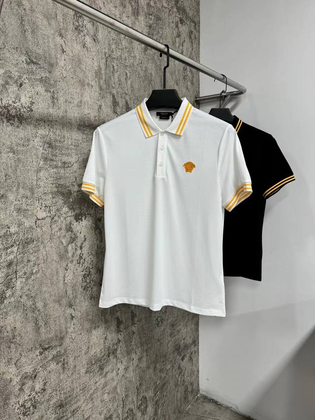 上新 24Ss Vs最新丝光珠地polo 原版定制 顶级刺绣logo 经典百搭 黑 白 码数48-56.