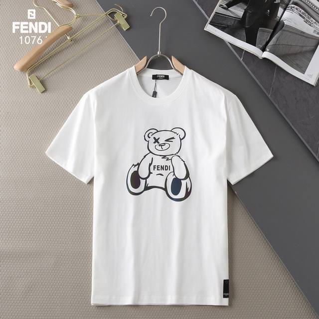 New｜Fendi刺绣短袖 面料：纯棉 260G 颜色：白色 黑色 尺码：M L Xl Xxl 3Xl 男女同款