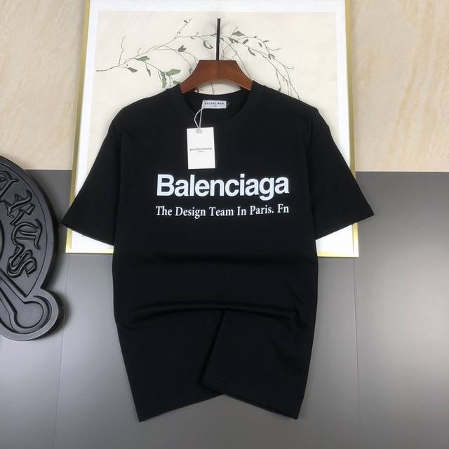 Balenciaga巴黎世家 2024Ss春夏高品质260克古驰双纱潮牌棉t恤，工艺品级别，辅料顶真，车线做工符合精品要求，超级好搭配，落肩款，品质及剪裁设计都