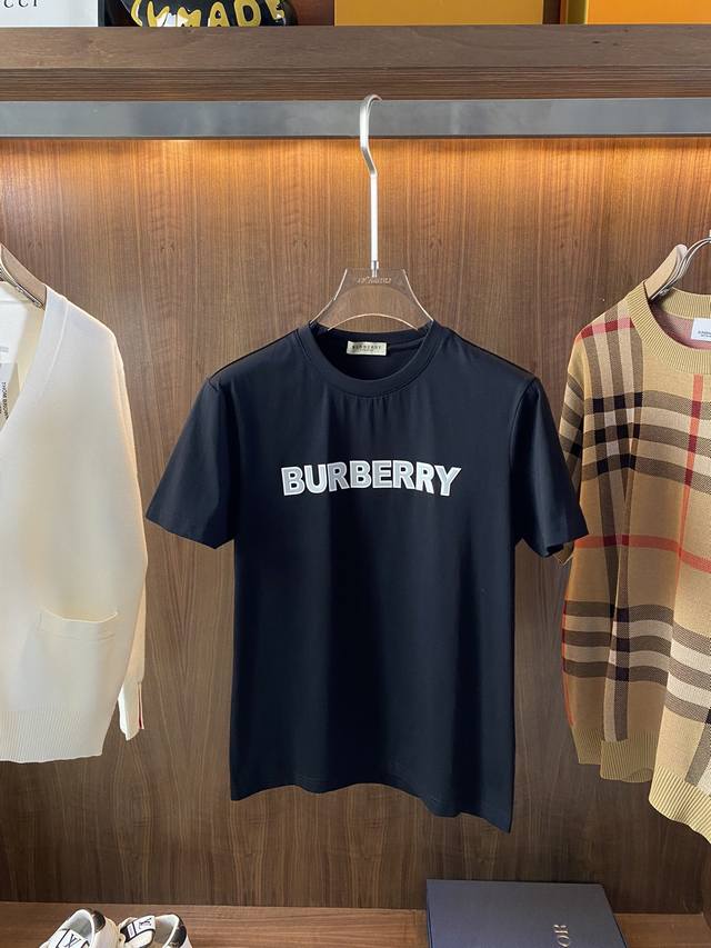 Burberry巴宝莉 2024Ss春夏高品质丝光棉短袖t恤 M-6Xl可穿至230斤 顶级原单品质，当下最新工艺要求，顶级订单要求车线做工，超级好搭配，顶级定 - 点击图像关闭