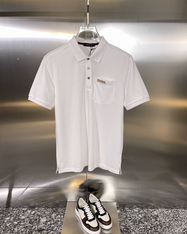 Zegna 杰尼亚 款式：男款短袖翻领短袖polo马球t恤衫t-Shirt 经典标志性logo，简约大气，时尚百搭，品相更是无法挑剔，面料这块品质也是一如既往的