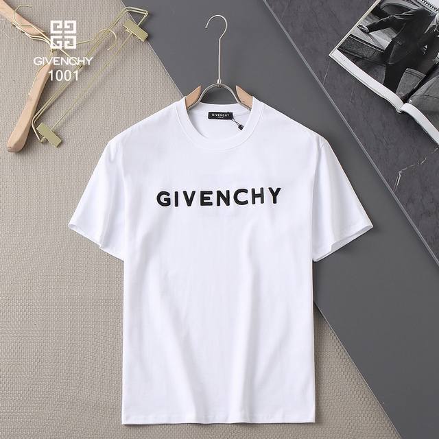 New｜Givenchy 刺绣字母图案短袖 面料：260G纯棉 颜色：黑色 白色 尺码：M L Xl Xxl 3Xl 男女同款