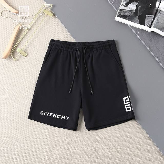 New｜Givenchy 短裤 面料：280G纯棉毛圈底 颜色：黑色 灰色 尺码：M L Xl Xxl 3Xl 男女同款