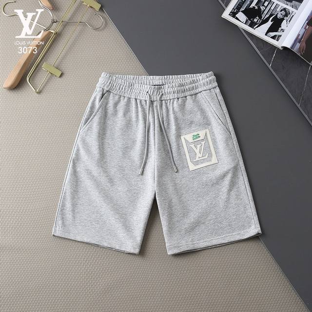 New｜Louis Vuitton 新款短裤 面料：纯棉毛圈底 颜色：黑色 灰色 白色 尺码：M L Xl Xxl L 男女同款