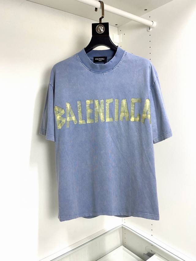 Balenciaga 巴黎世家 胖哥福音穿200斤 顶级圆领休闲短袖高级定制百搭款式 任何人都可以轻松驾驭 面料全订制工艺 胸前奢华经典品牌最新logo设计，非