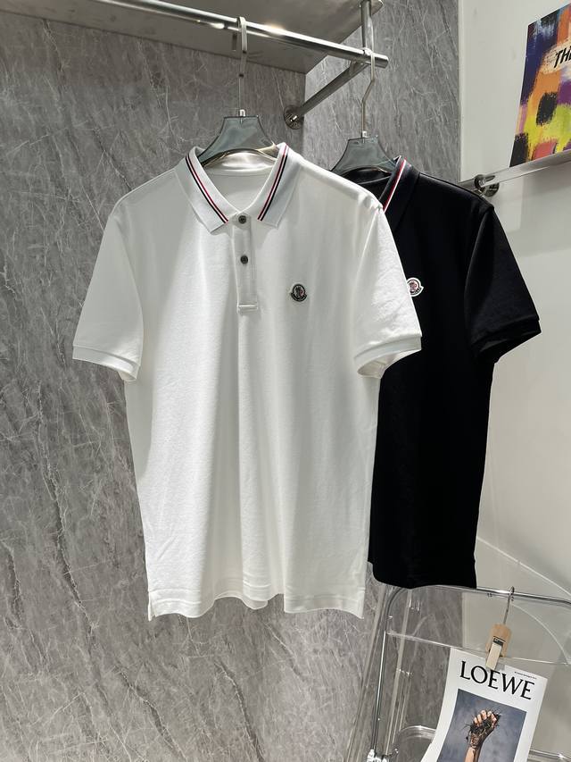 Moncler 2024Ss夏季新款 Logo男士翻领polo衫！经典商务男款，高端男装的天花板级别的商务男款！简约时尚大气不失优雅，单穿内搭体面过人，品质控