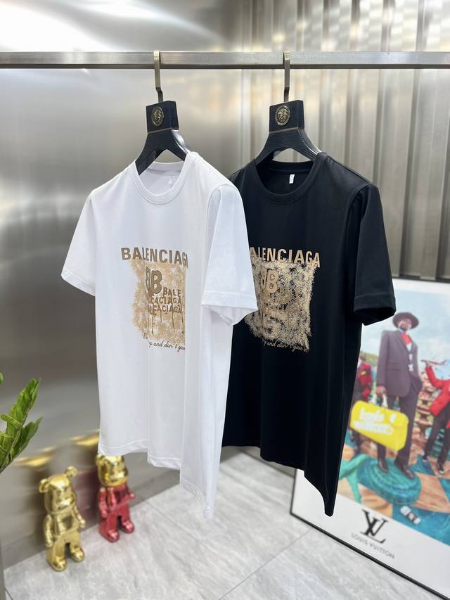 Balenciaga 巴黎世家 2024春夏新品 三标齐全 T恤短袖 好货不用过多介绍 看细节 专柜码数：M-6Xl 175 建议xl 最大穿220