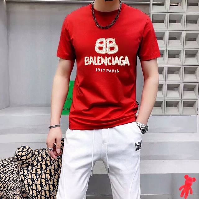 品牌 Balenciaga巴黎世家 胖子福音 原单男士休闲短袖t恤，2024春夏新品，定制胸前顶级logo 工艺、搭配整件细节 品质及剪裁设计都堪称一流，定制进