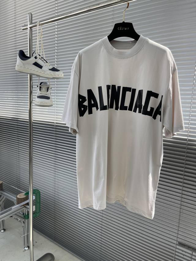 Balenciag 2024Ss春夏新款半袖 爆款定制纯棉面料 采用立体绣花工艺 立体清晰可见 面料舒适质感 码数：S-Xl