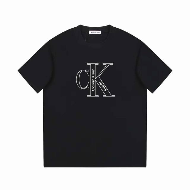 新款上架 Lr-3113 Ck Calvin Klein Jeans情侣男女同款圆领胸前大logo短袖休闲印花t恤 永不过时-经典永存 非常经典耐看男女同款的圆