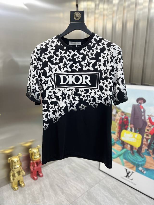 Dior 迪奥 2024春夏新品 三标齐全 圆领短袖t恤 好货不用过多介绍 看细节 专柜码数：M-Xxl 175 建议m 宽松版型 最大穿200斤