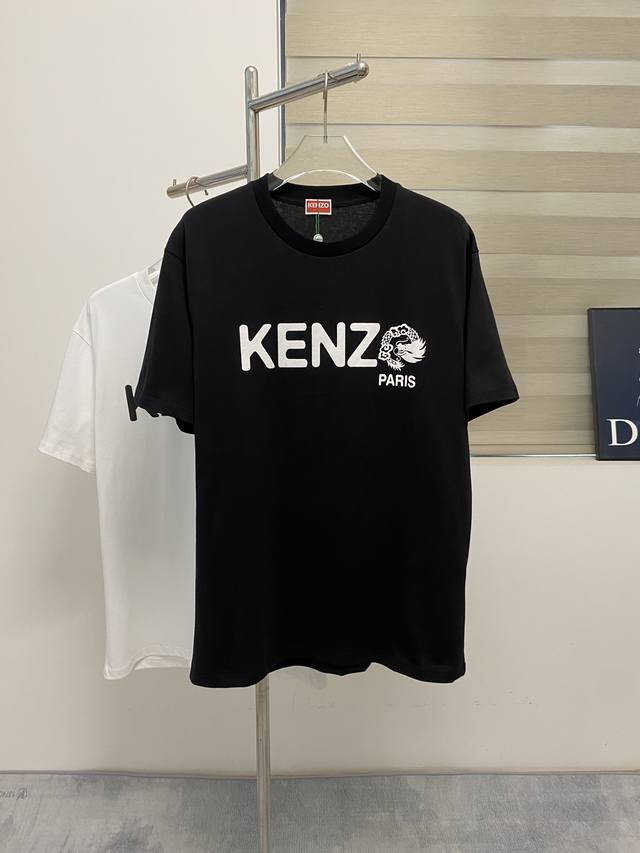 Kenzo 专柜最新春款男士必备款圆领，舒服透气，原单狠货，原版面料，柔软舒适，上身高端又奢华，足够场面的档次，这款圆领无不骄傲的让你满意有面子 颜色：黑色 白