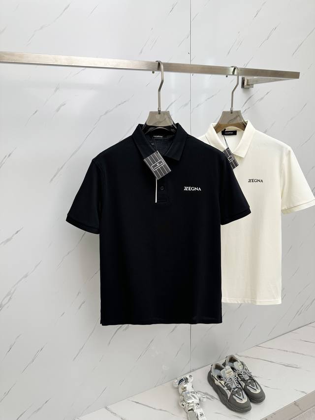 Zegna 最新最顶级版本polo衫短袖，最顶级的品质.玉蚕丝 顶级制作工艺进口面料，专柜款独特设计，采用进口高端订制进口手感一流！！码数：M 3Xl