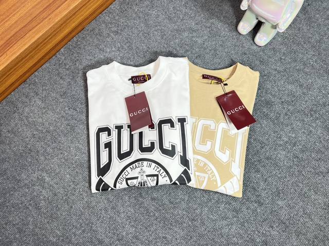 Gucci 古奇 2024年春夏新品上新 三标齐全 圆领短袖t恤 好货不用过多介绍 看细节 专柜码数：S-Xl