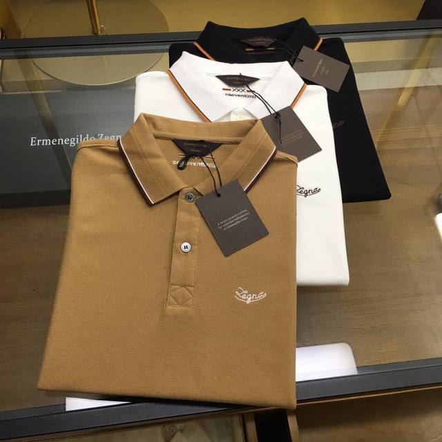 专柜新品 Z.Zegn... S-2Xl 2024春夏新品 时尚polo 翻领短袖 高级定制百搭款式 任何人都可以轻松驾驭 面料全订制工艺 胸前奢华经典品牌lo