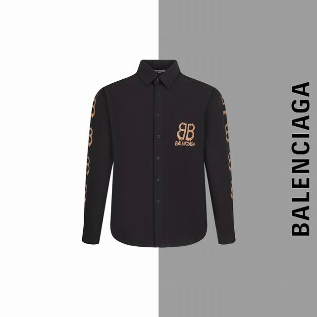 款号 G51 巴黎世家bb图案字母印花衬衫外套 Balenciaga 官网一致款式 面料：纯棉平纹硬涂层衬衫布料 工艺：进口机器白墨直喷印花技术 配套：三标齐全