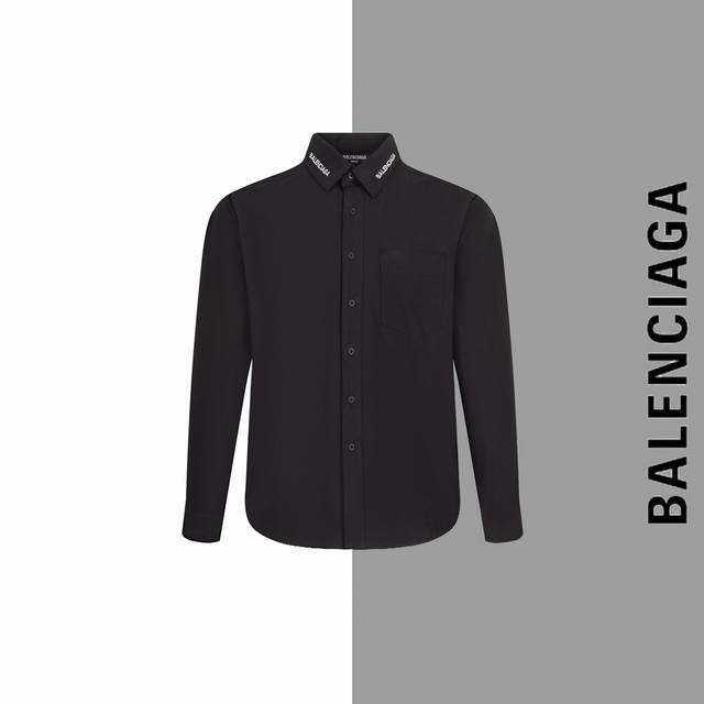 款号 G49 巴黎世家领口刺绣字母衬衫外套 Balenciaga 官网一致款式 面料：纯棉平纹硬涂层衬衫布料 工艺：进口机器饱满工整平绣工艺 配套：三标齐全 纸