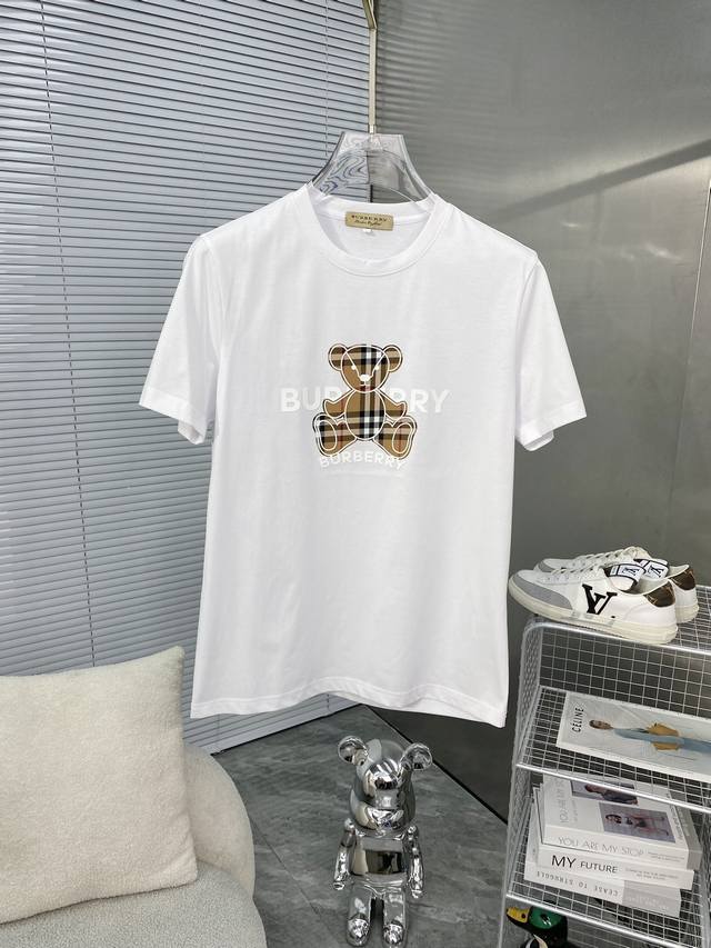 Burberry巴宝莉 2024Ss春夏高品质丝光棉短袖t恤 M-6Xl可穿至230斤 顶级原单品质，当下最新工艺要求，顶级订单要求车线做工，超级好搭配，顶级定