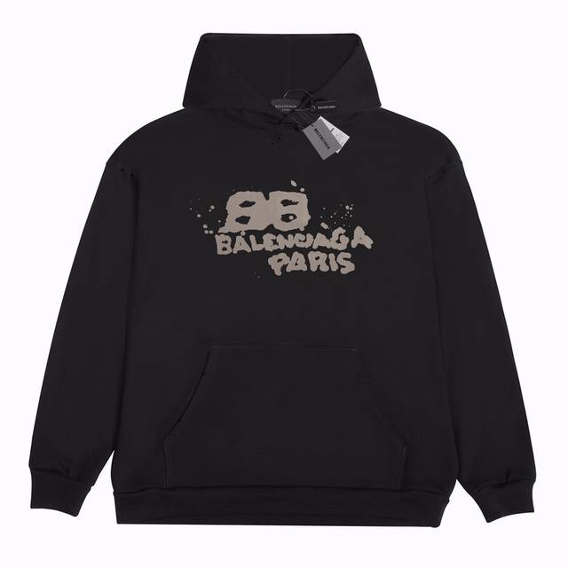 连帽卫衣上新款号：9905 毛圈 Balenciaga巴黎世家卫衣连帽卫衣 性格凸显 摇身一变成为人群中的cool Girl 印花图案高清、350克纯棉面料 版